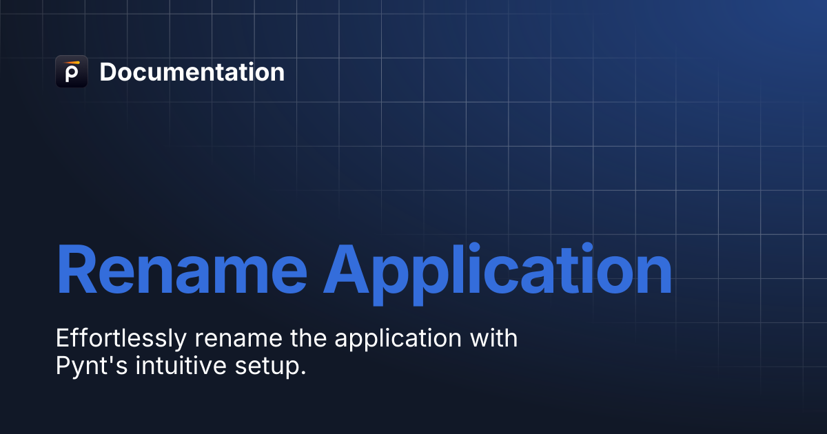 Rename Application | Documentation